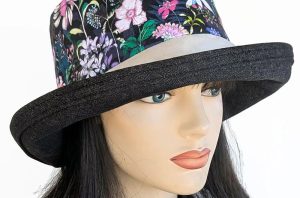 Black With Flowers Dark Denim Rim