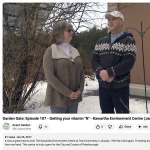 Brenda Ibey of Avant-Garden Shop at Camp Kawartha with Jacob Rodenburg. 